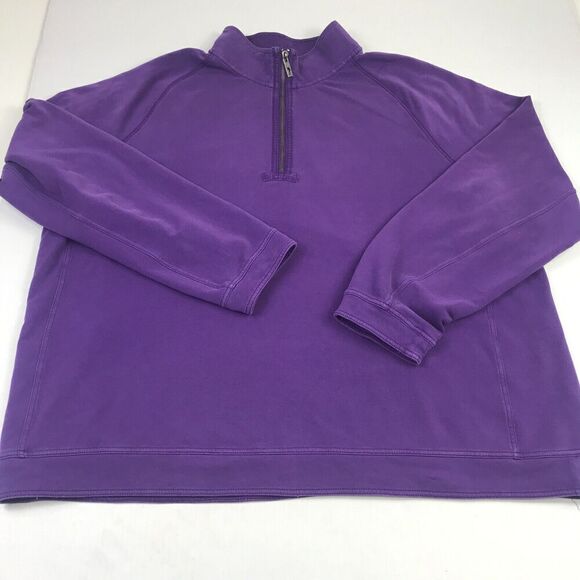 Tommy Bahama Mens 1/2 Zip Sweater FADED Purple Long Sleeve Pullover Large - Picture 2 of 12